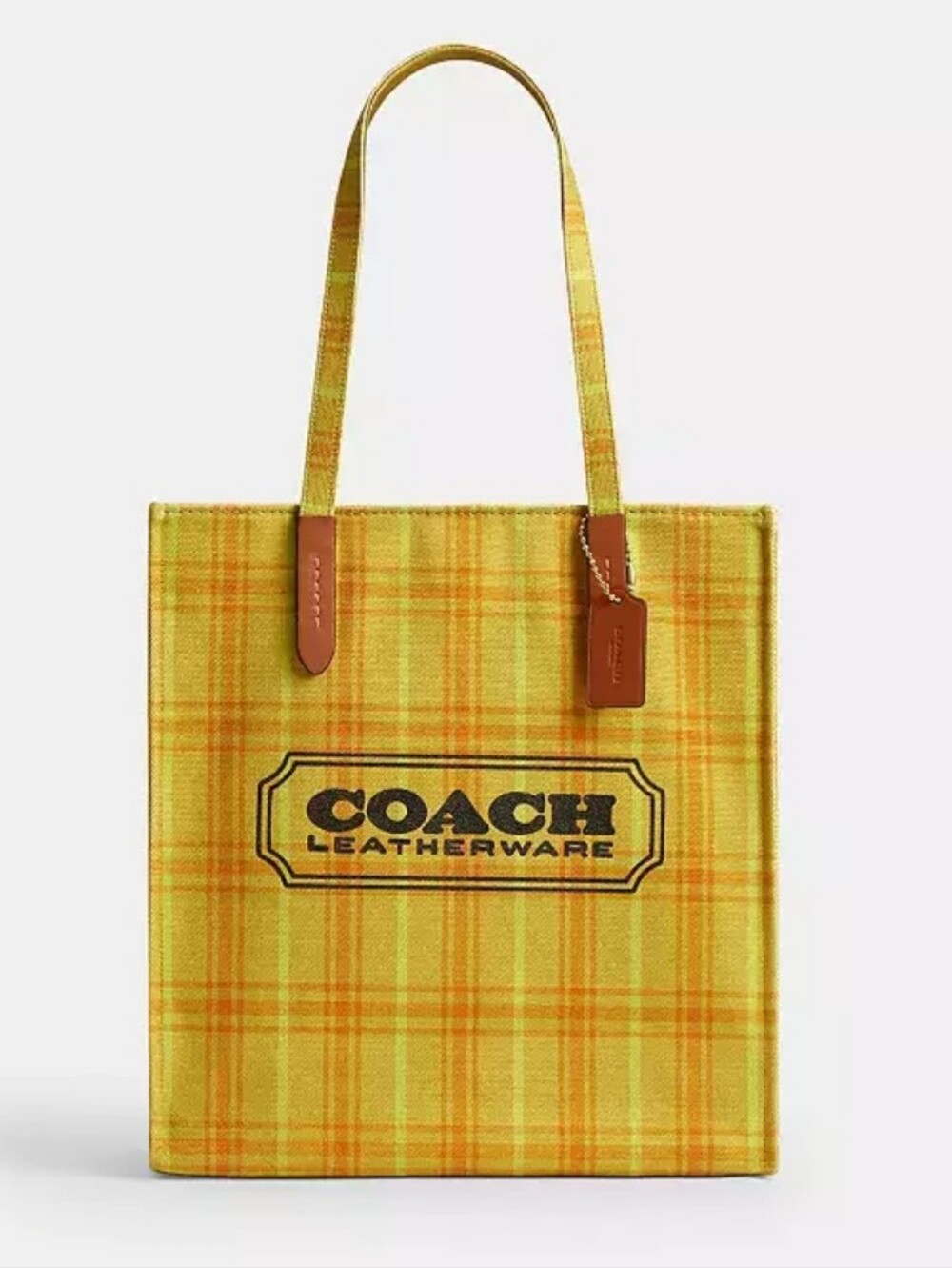 Coach Canvas Tote in Plaid Print